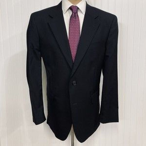 JOS A BANK Jacket Men 43 Blazer Formal Wear Suit Solid Black Wool Sport Coat 43L